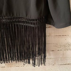 NWT H&M Black Fringe Top
